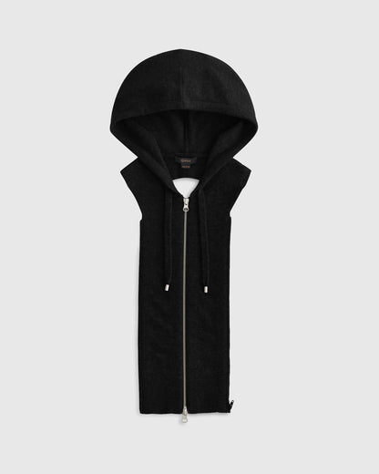 100% Mongolian Cashmere Hoodie Blazer Insert - XS/S/M / Black