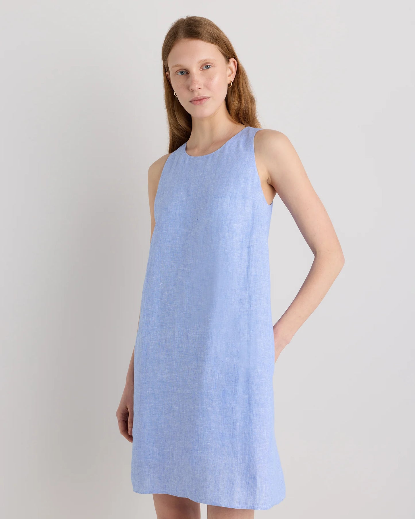 100% European Linen Tank Mini Dress - XS / Martini Olive
