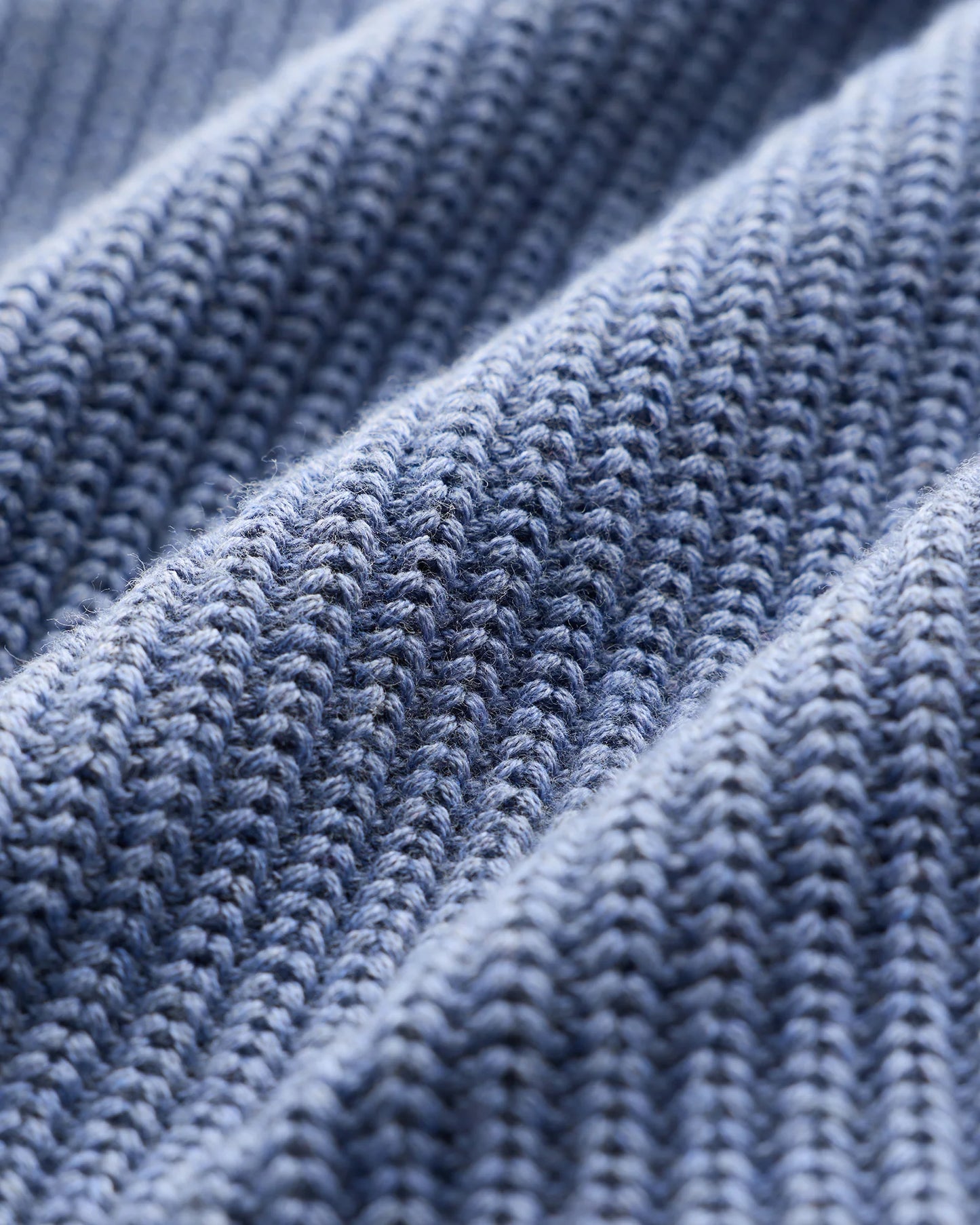 100% Organic Cotton Ribbed Crewneck Sweater - XS / Bahia Blue