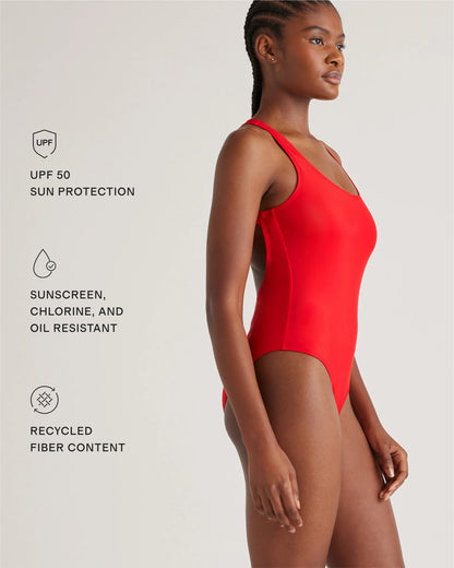 Italian Cross-Back One-Piece Swimsuit - XS / Black