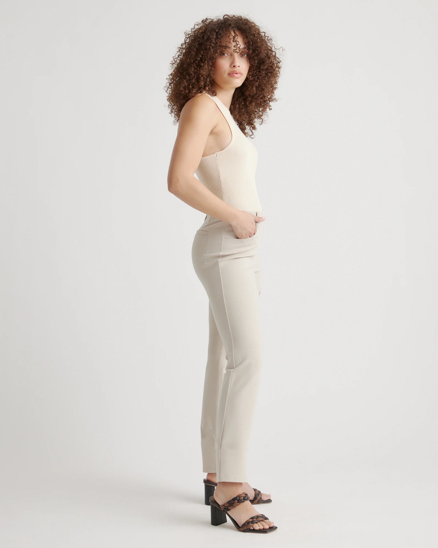 Ultra-Stretch Ponte Straight Leg 4-Pocket Pants - XS / Navy