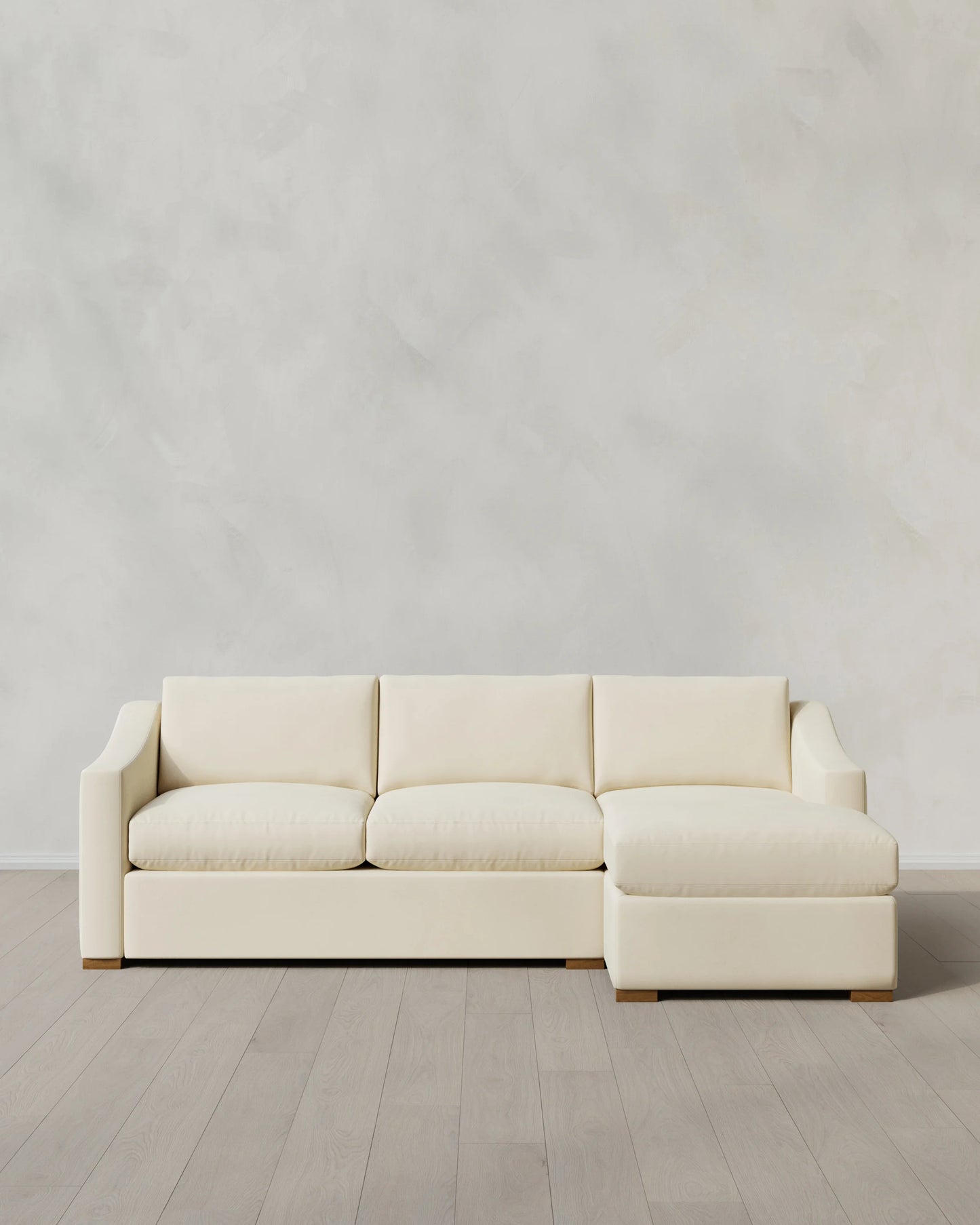 Hollis Slope Arm Chaise Sectional in Performance Velvet - 104" Right Arm / Spruce