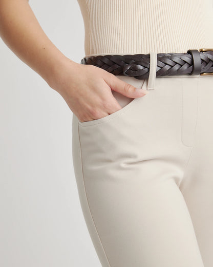 Ultra-Stretch Ponte Straight Leg 4-Pocket Pants - XS / Navy