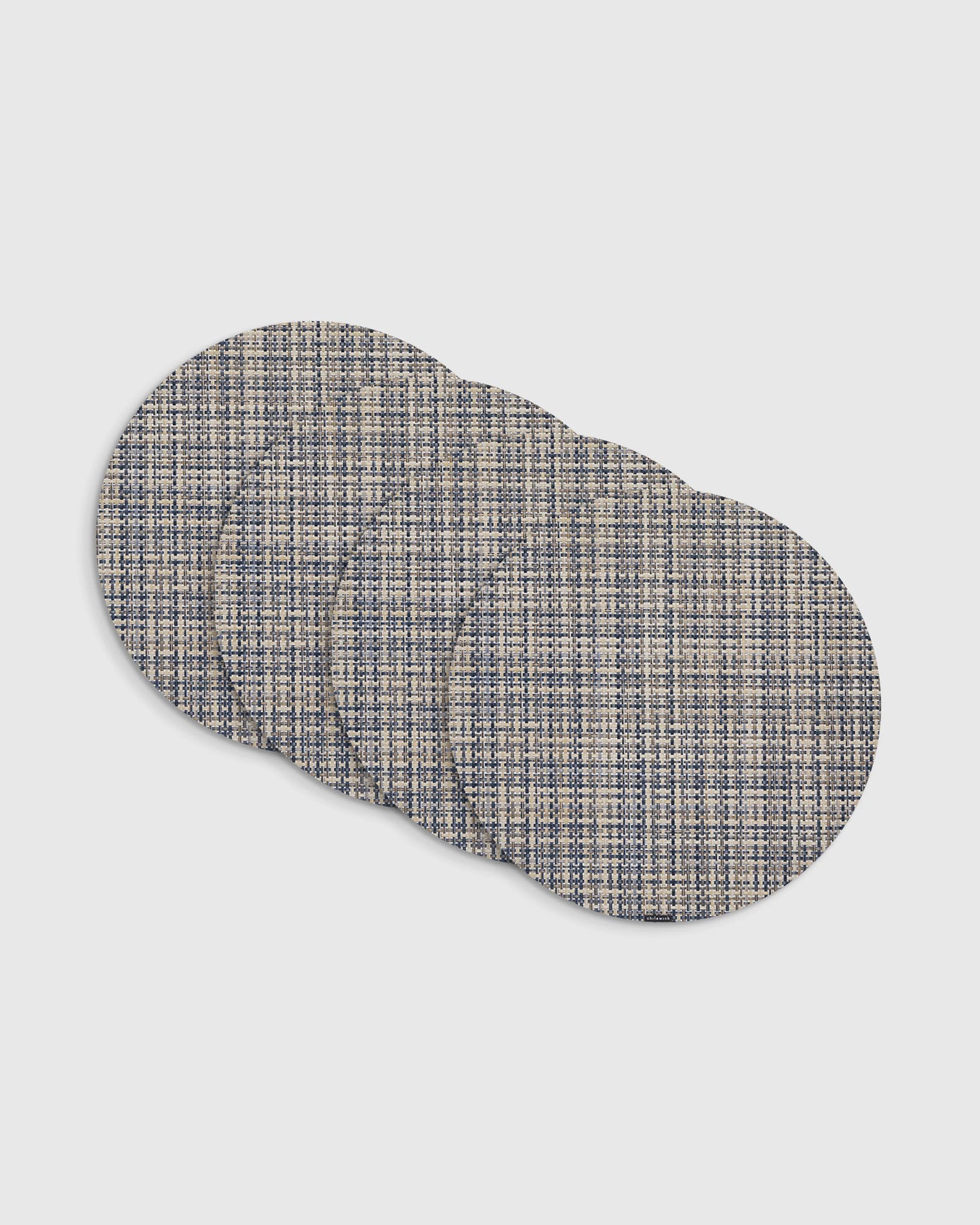 Basketweave Easy-Care Round Placemat, Set of 4 by Chilewich - One Size / Celadon