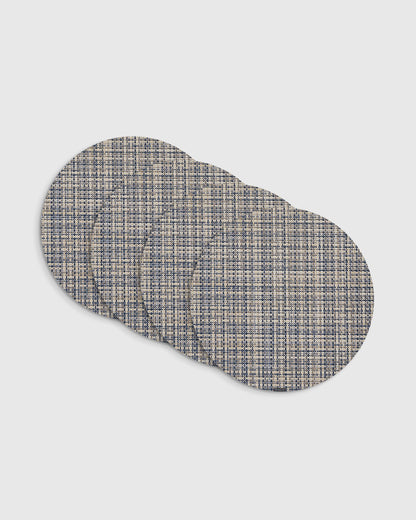 Basketweave Easy-Care Round Placemat, Set of 4 by Chilewich - One Size / Celadon