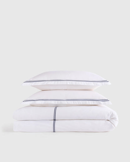 Organic Crisp Percale Duvet Cover Set - Twin / Espresso