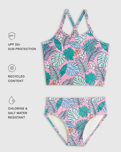 Tankini and Long Sleeve Raglan Rash Guard Set - 6 / Rainbow Stripe