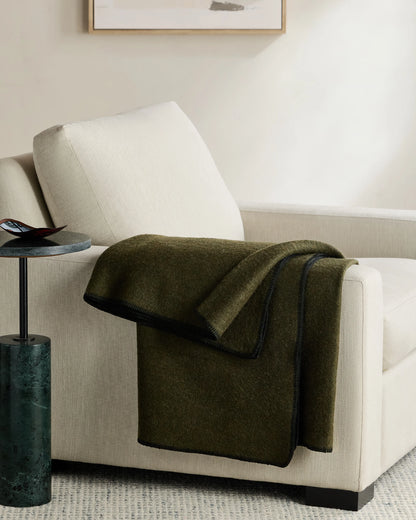 Wool Whipstitch Throw - 50x70 / Olive