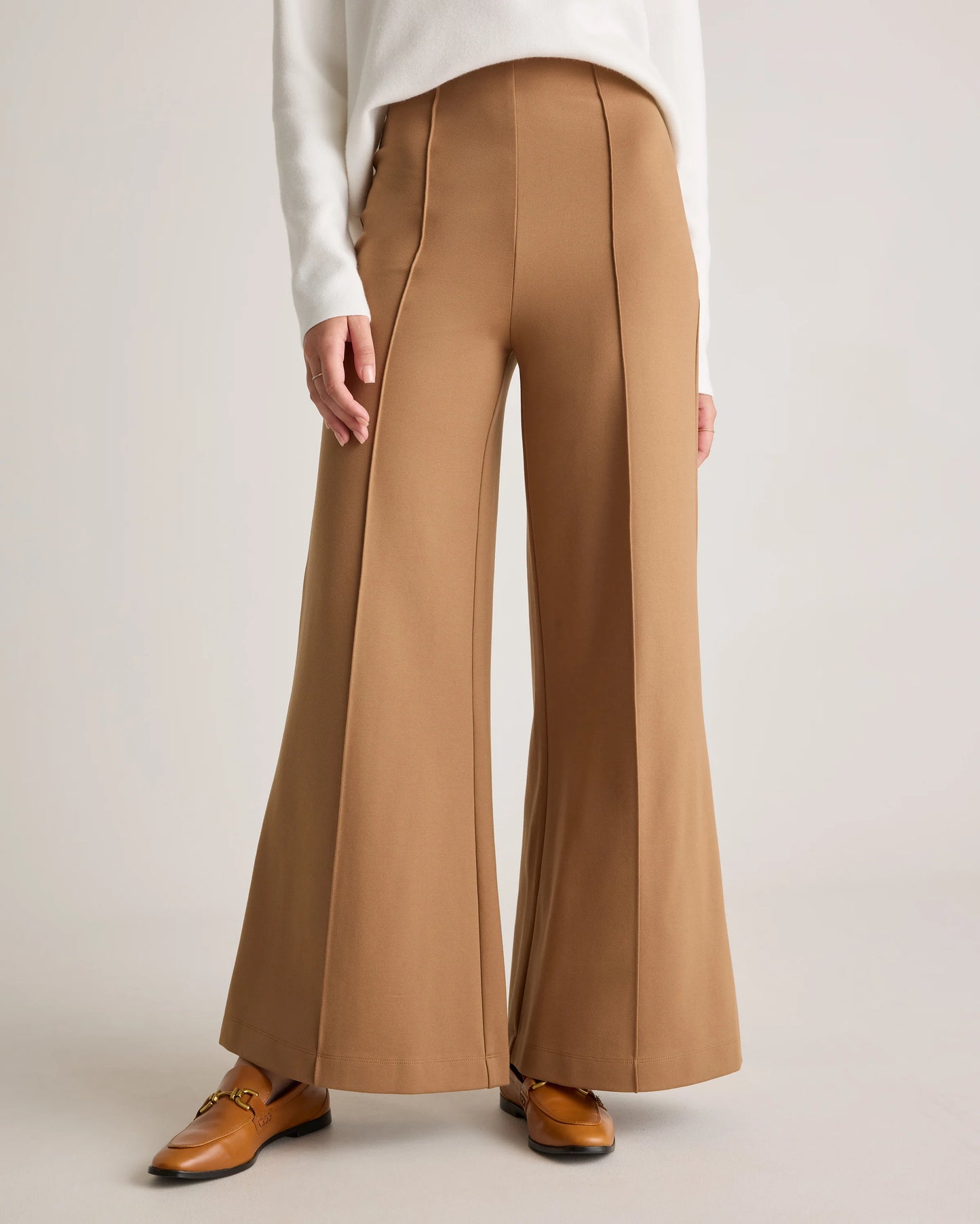 Ultra-Stretch Ponte Super Wide Leg Pants - XS / Black