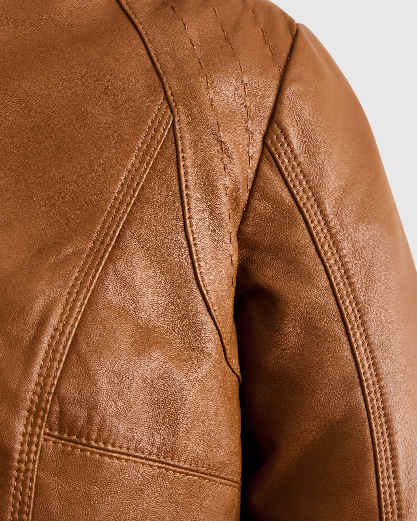 100% Leather Stand-Collar Jacket - XS / True Black
