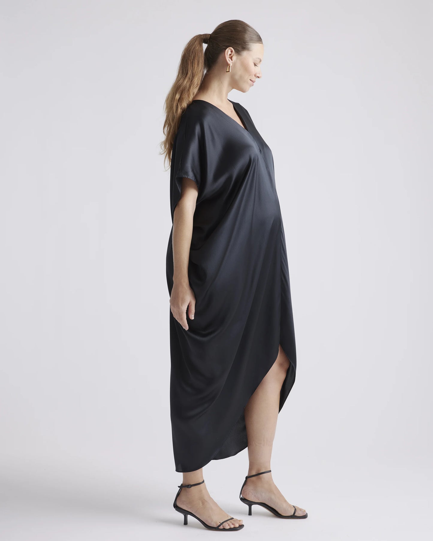 100% Washable Silk Maternity Dress - XS / Black