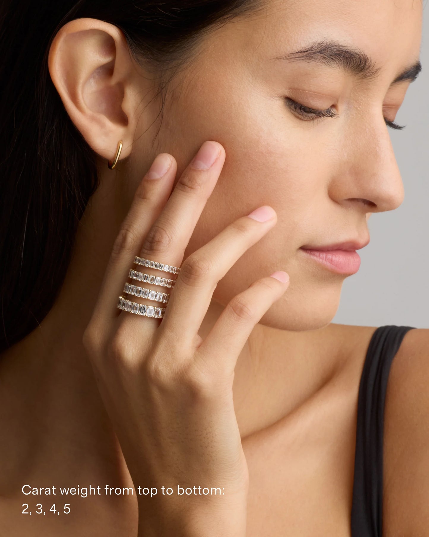 Lab Grown Diamond Emerald Eternity Band - 5 / Yellow Gold