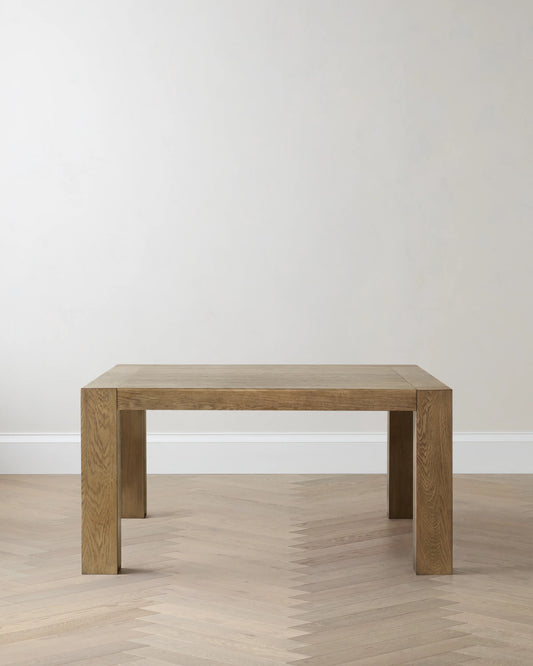 Reclaimed Oak Parsons Square Dining Table - One Size / Cafe Brown