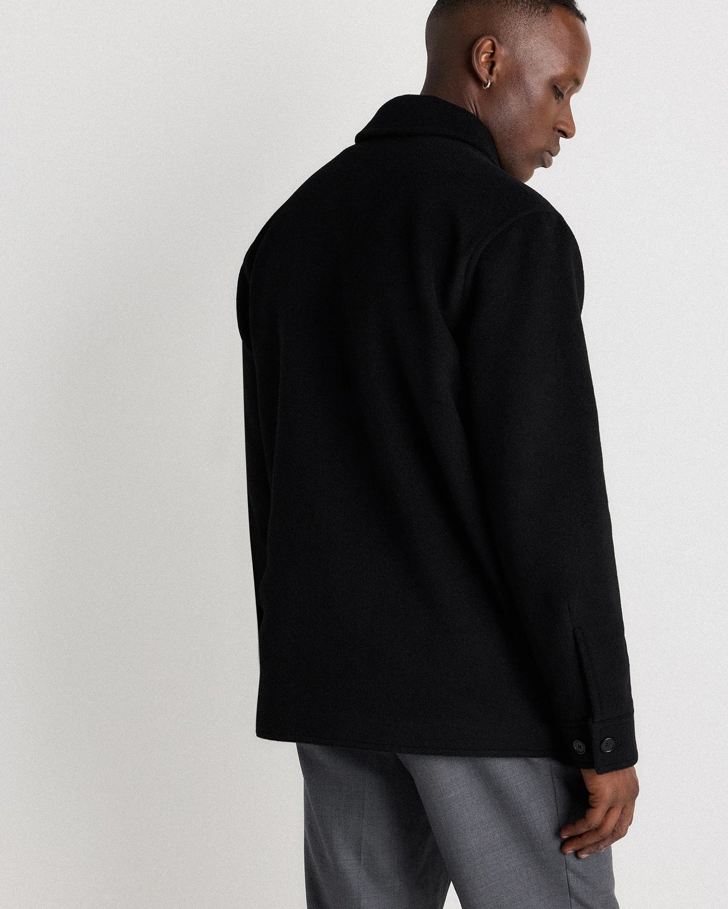 Wool Cashmere Field Jacket - S / Heather Grey