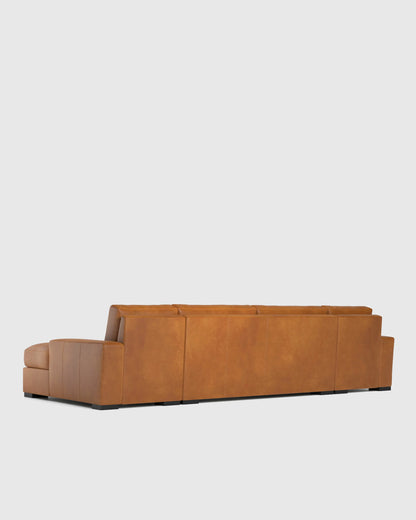 Stillman U Sectional in Leather - One Size / Auburn