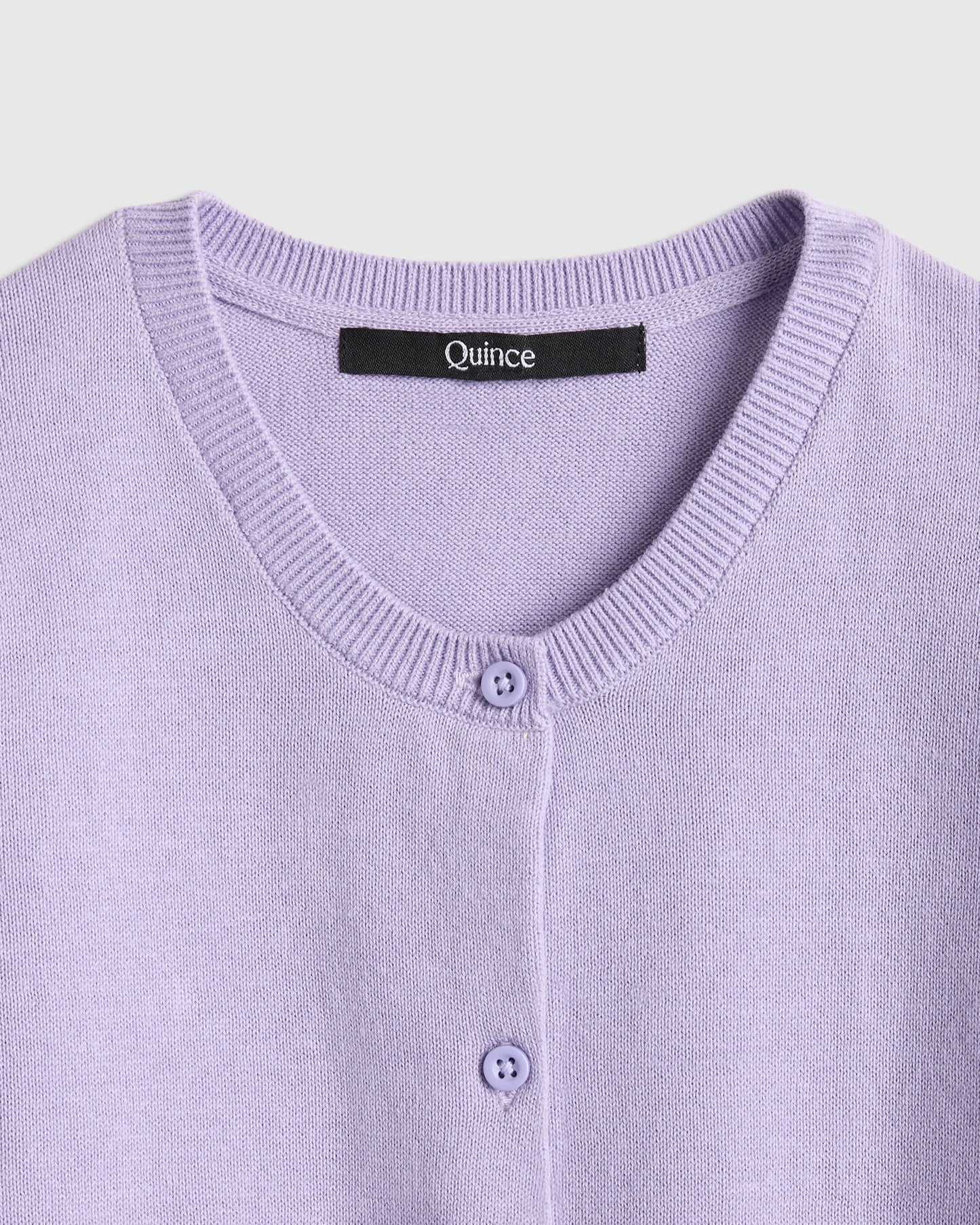 100% Organic Cotton Crewneck Cardigan - 6 / Ivory