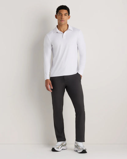 Flowknit Breeze Performance Long Sleeve Polo - XS / Heather Black