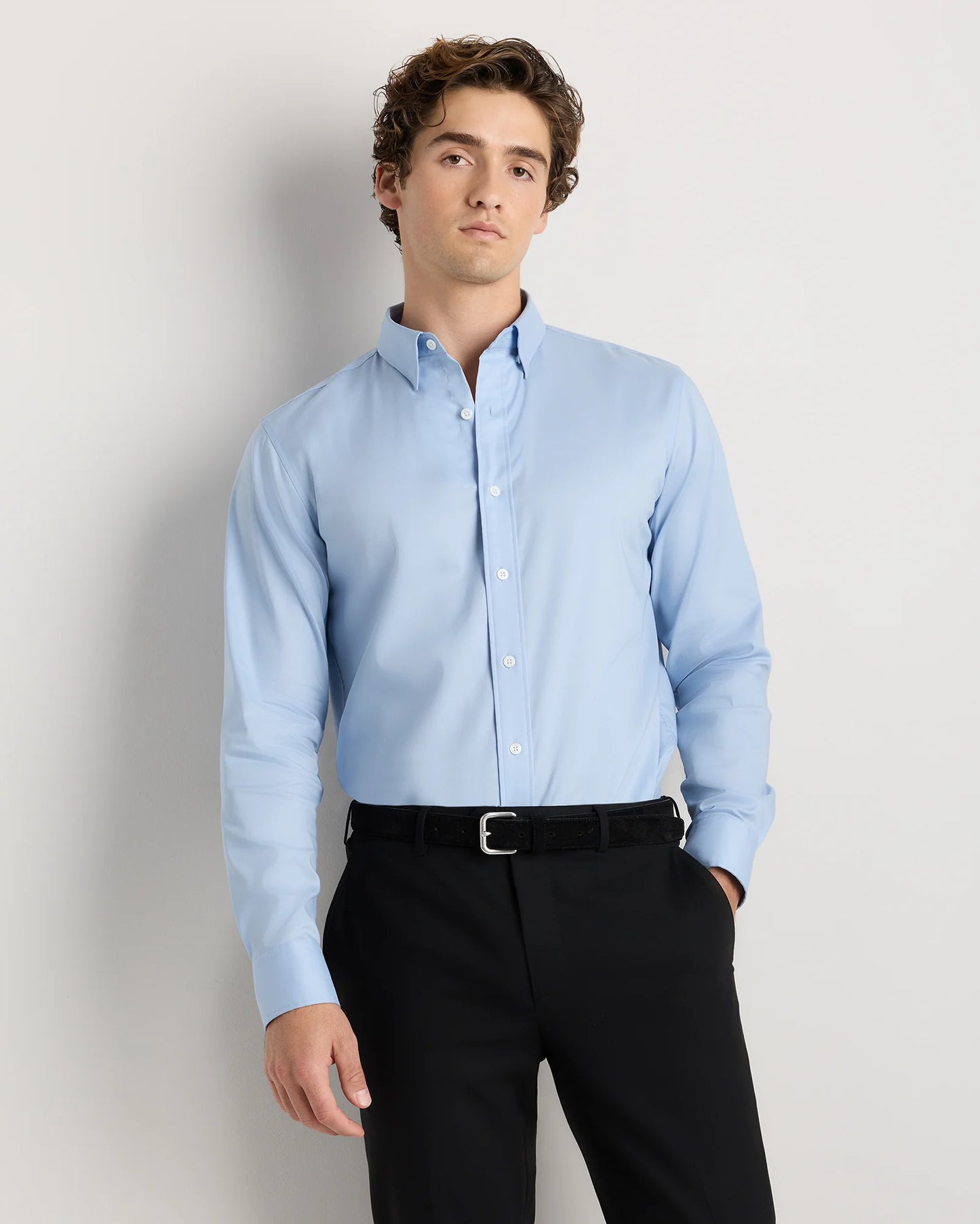 Supima Cotton-Tencel Everyday Shirt - S / Blue Gingham