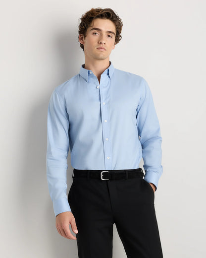 Supima Cotton-Tencel Everyday Shirt - S / Blue Gingham