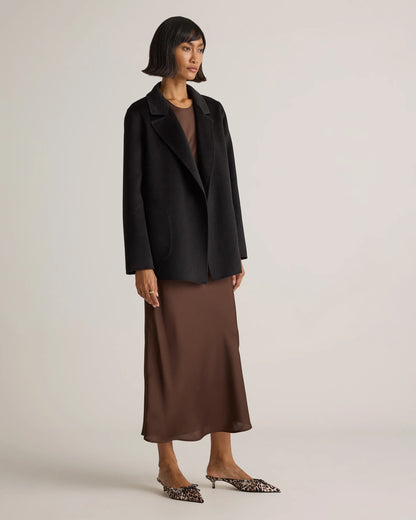 100% Mongolian Cashmere Double-Faced Open Blazer - XS / Camel