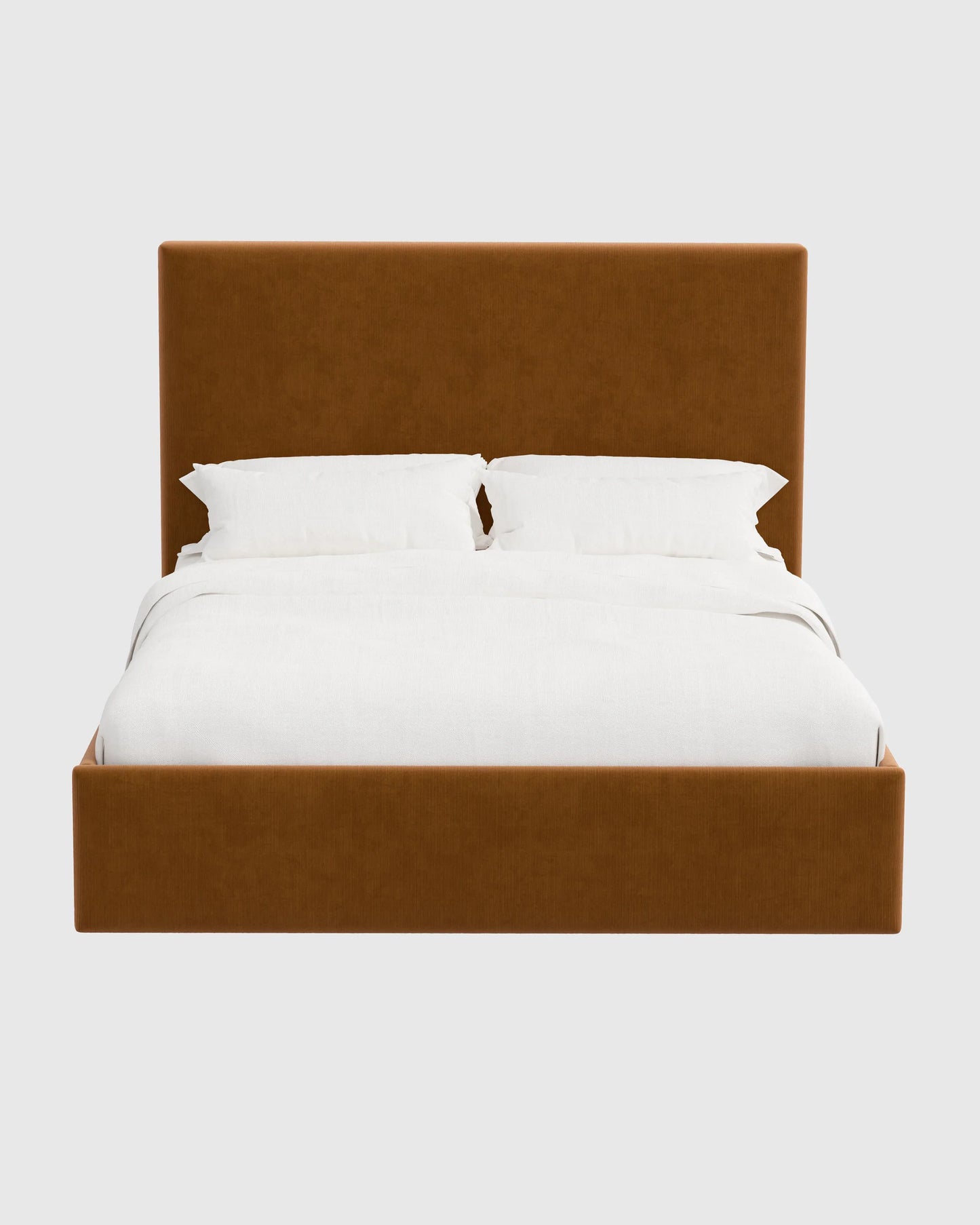 Square Bed in Performance Velvet - Full / Butterscotch