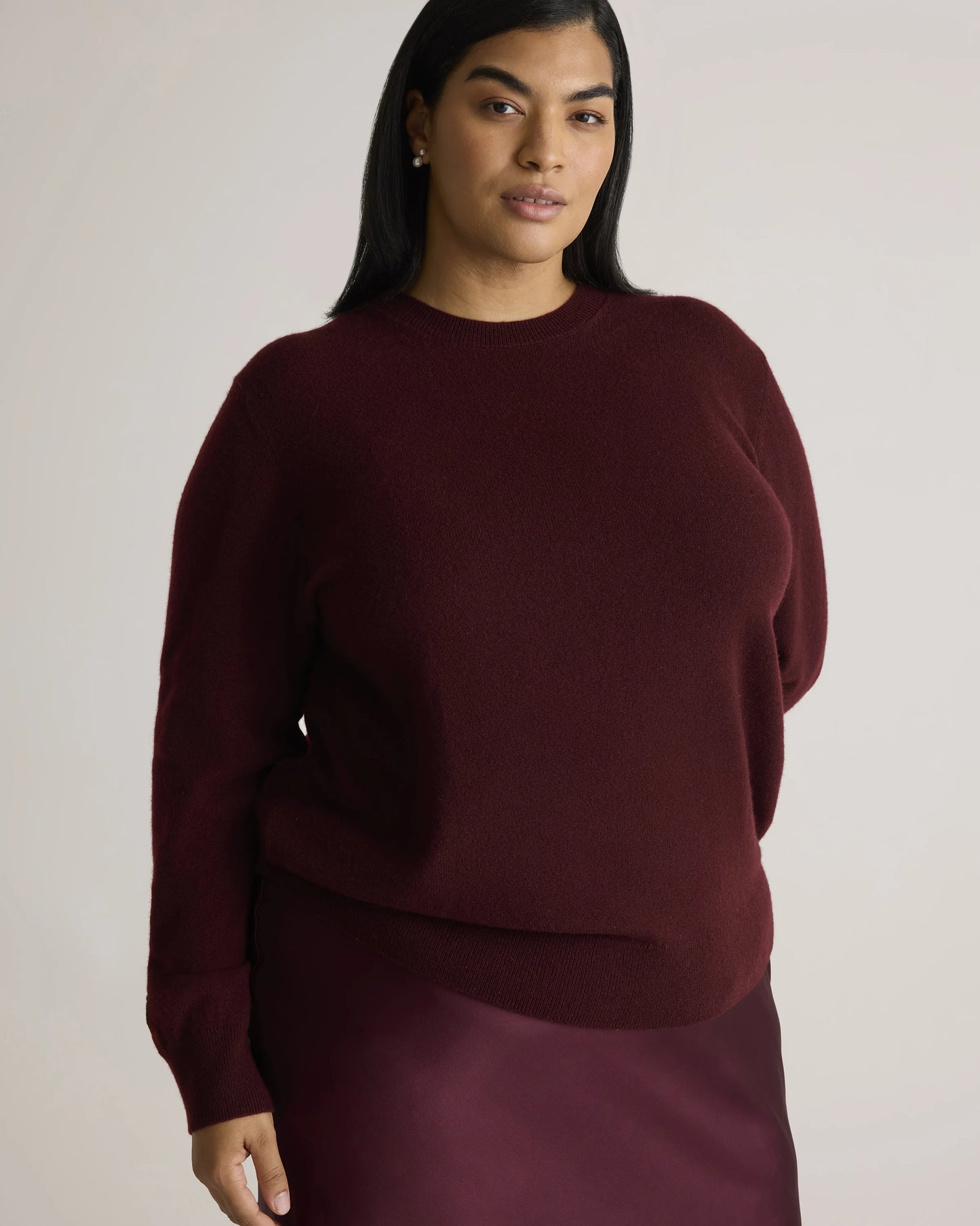 Mongolian Cashmere Crewneck Sweater - 1X / Pale Custard Yellow