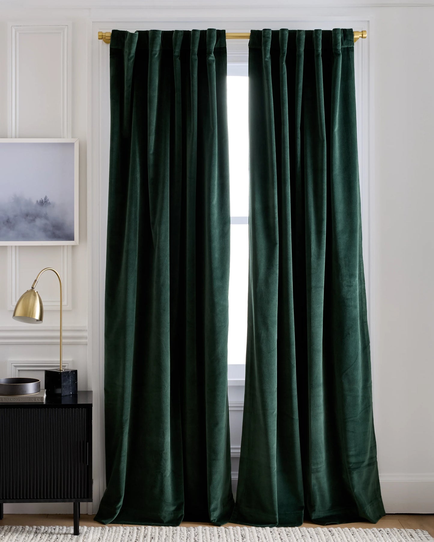 Cotton Velvet Room Darkening Curtain - Single Panel - 48x84 / Ivory