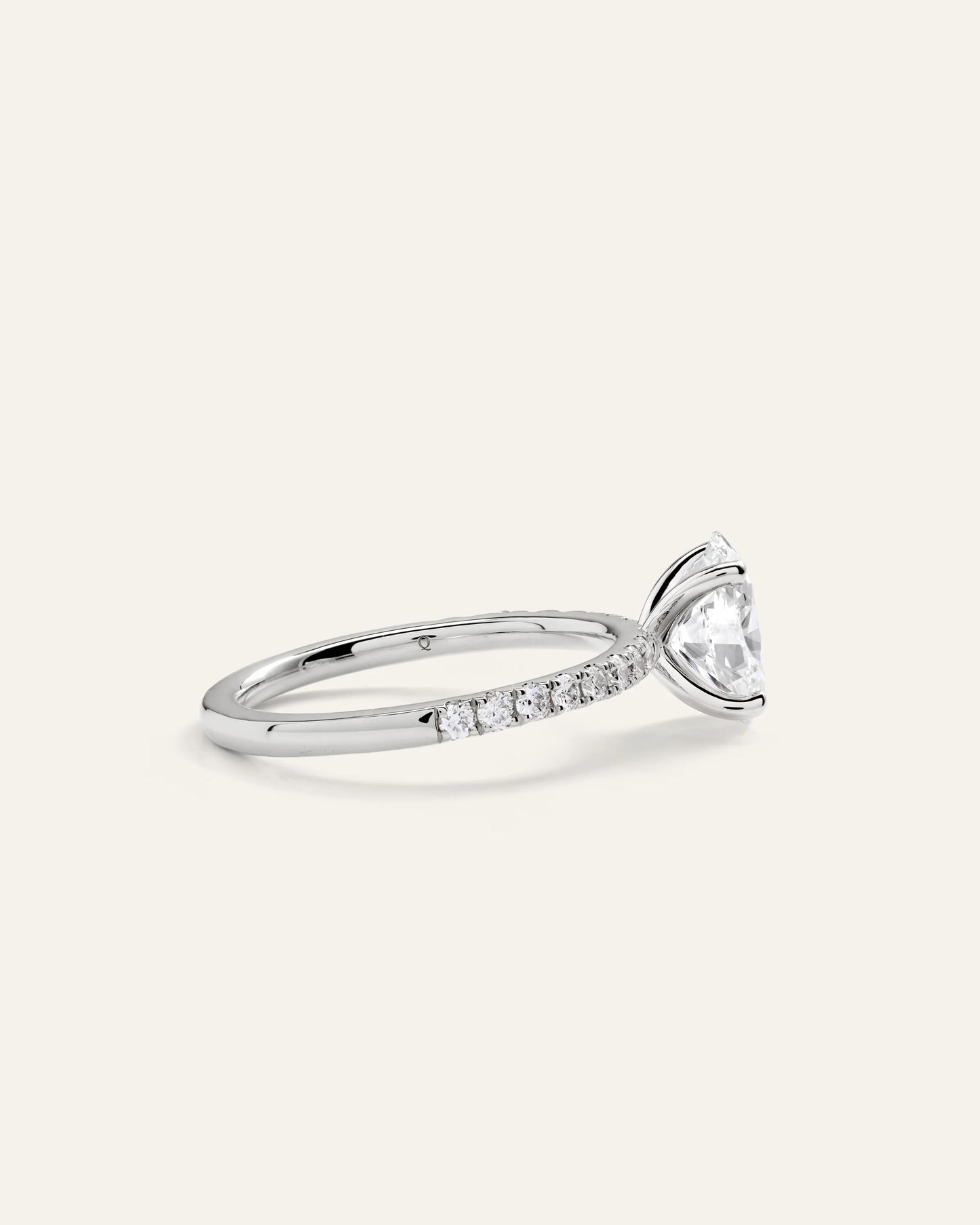 Lab Grown Diamond Oval Petite Pave Engagement Ring - 1.50ct - 4 / Yellow Gold