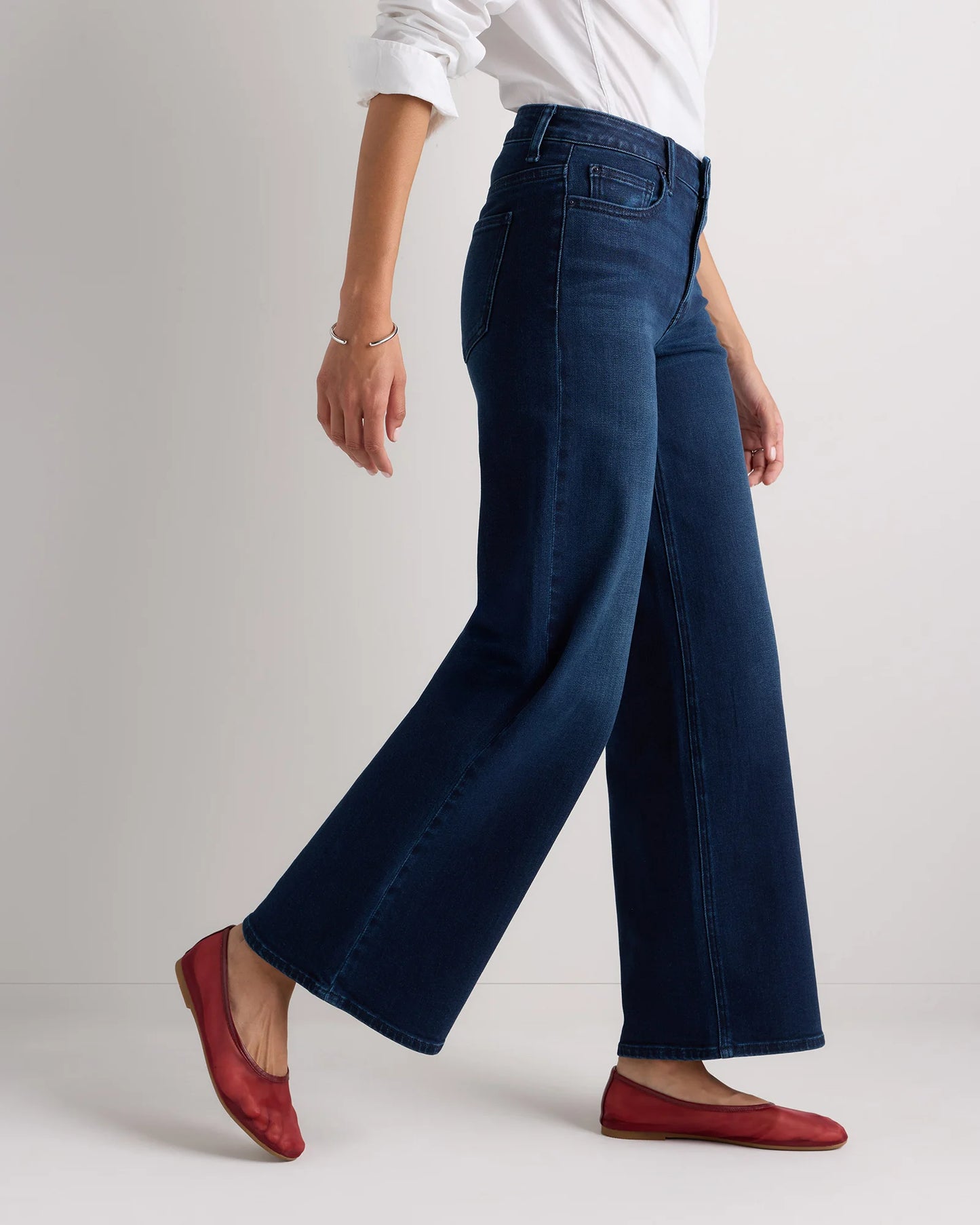 Luna Stretch Wide Leg Jeans - 24 / Frosted Blue