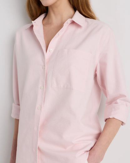Organic Cotton Relaxed Oxford Shirt - XS / Opal Pink