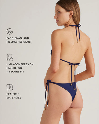 Italian Adjustable Side-Tie Bikini Bottom - XS / Electric Blue Floral