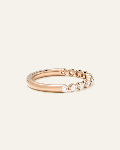 Lab Grown Diamond Single Shared Prong Halfway Band - 4 / Yellow Gold