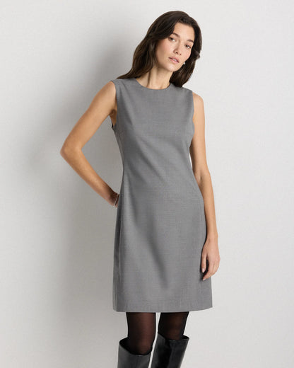 Italian Wool Sleeveless Dress - 0 / Grey Melange
