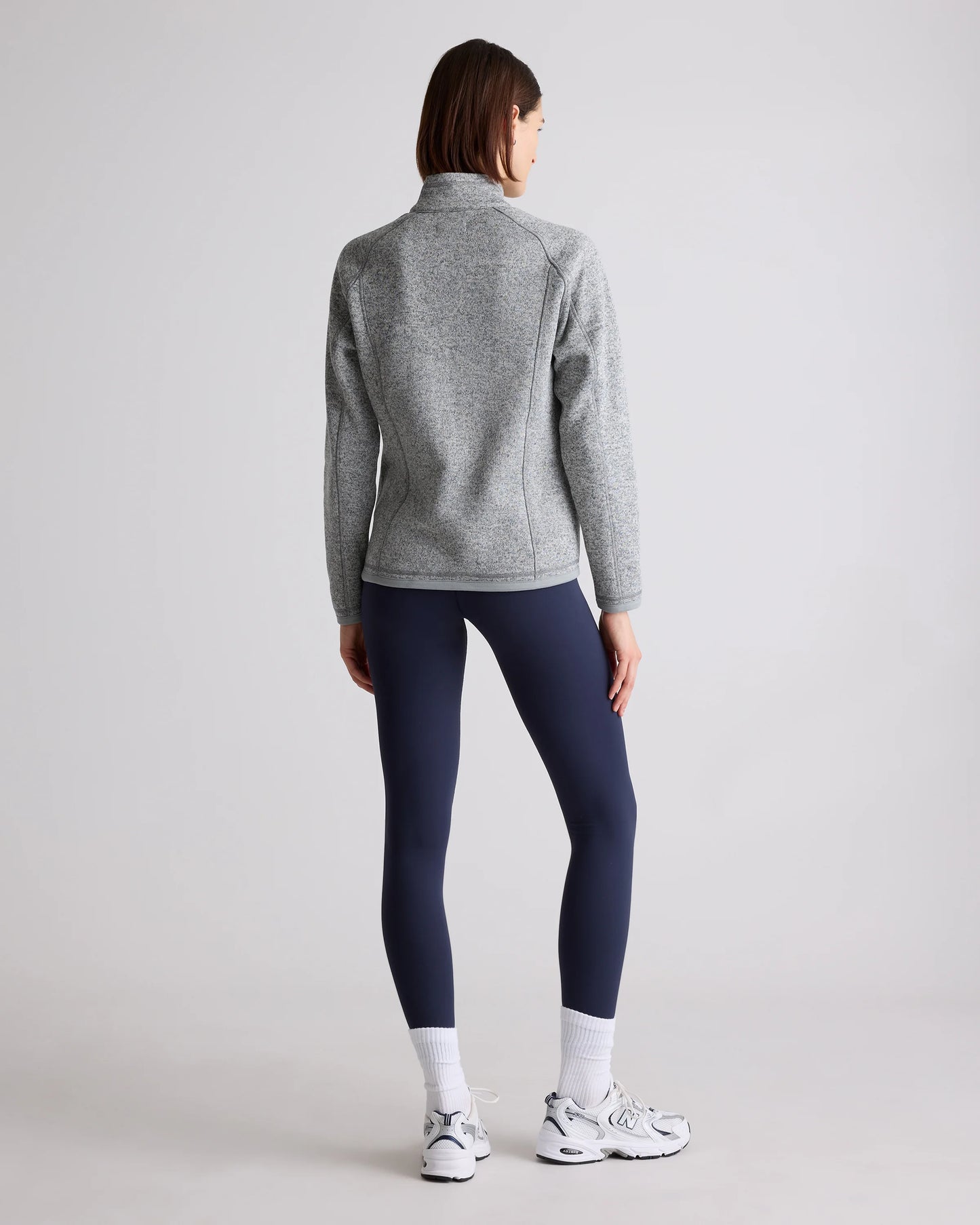 Sweater-Knit Fleece Full-Zip Jacket - XS / Heather Mineral Green