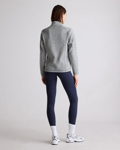 Sweater-Knit Fleece Full-Zip Jacket - XS / Heather Mineral Green