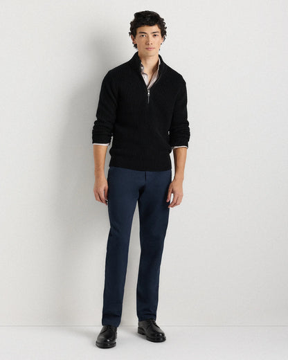 Australian Merino Wool Half Zip Sweater - S / Heather Bone