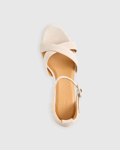 Italian Leather Crisscross Platform Sandal - 5 / Metallic Gold