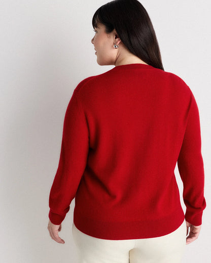 Mongolian Cashmere Crewneck Sweater - 1X / Pale Custard Yellow