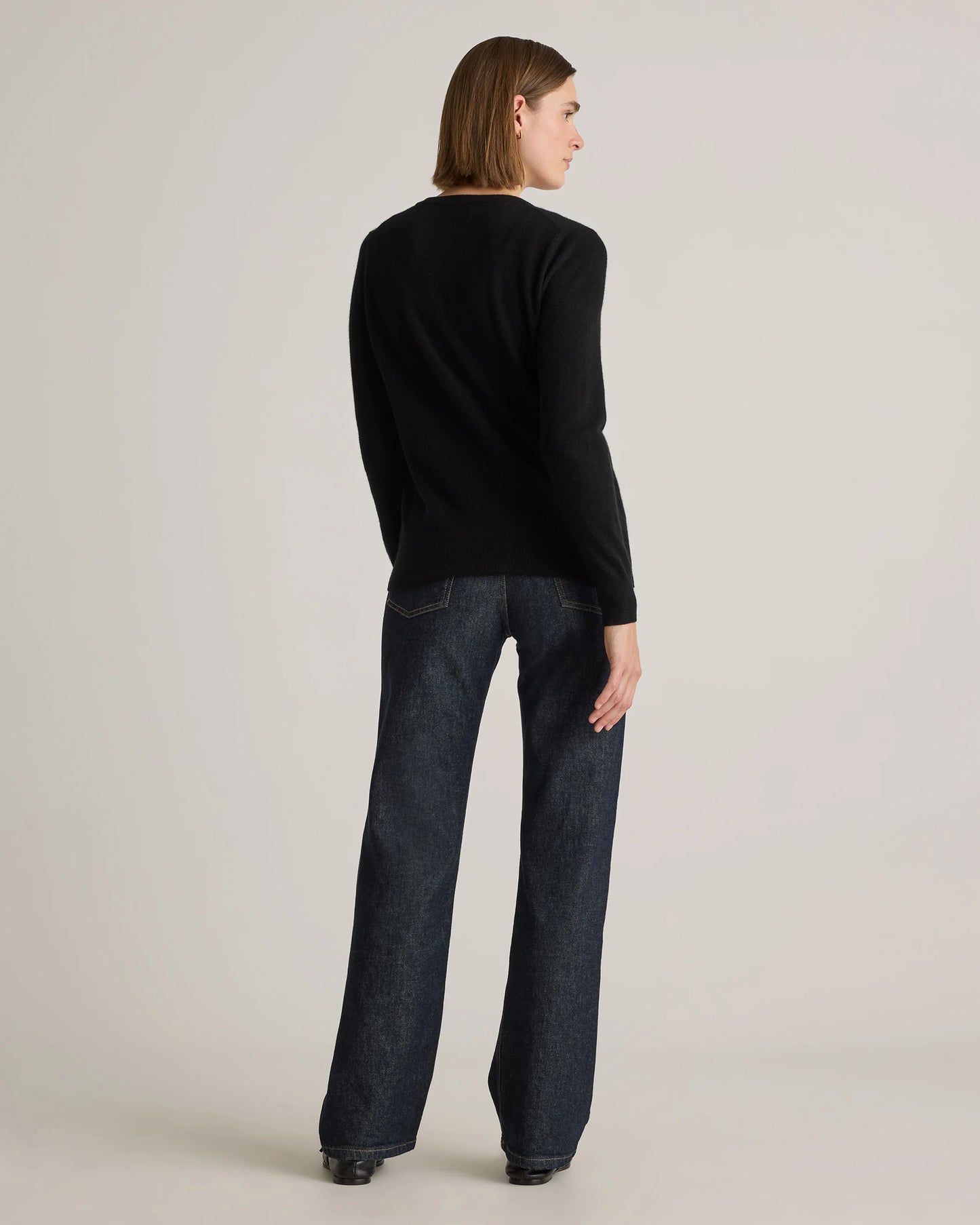 Mongolian Cashmere Cardigan Sweater - XS / Black