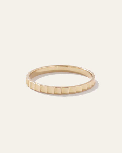 14k Gold Ridge Band - 4 / Yellow Gold