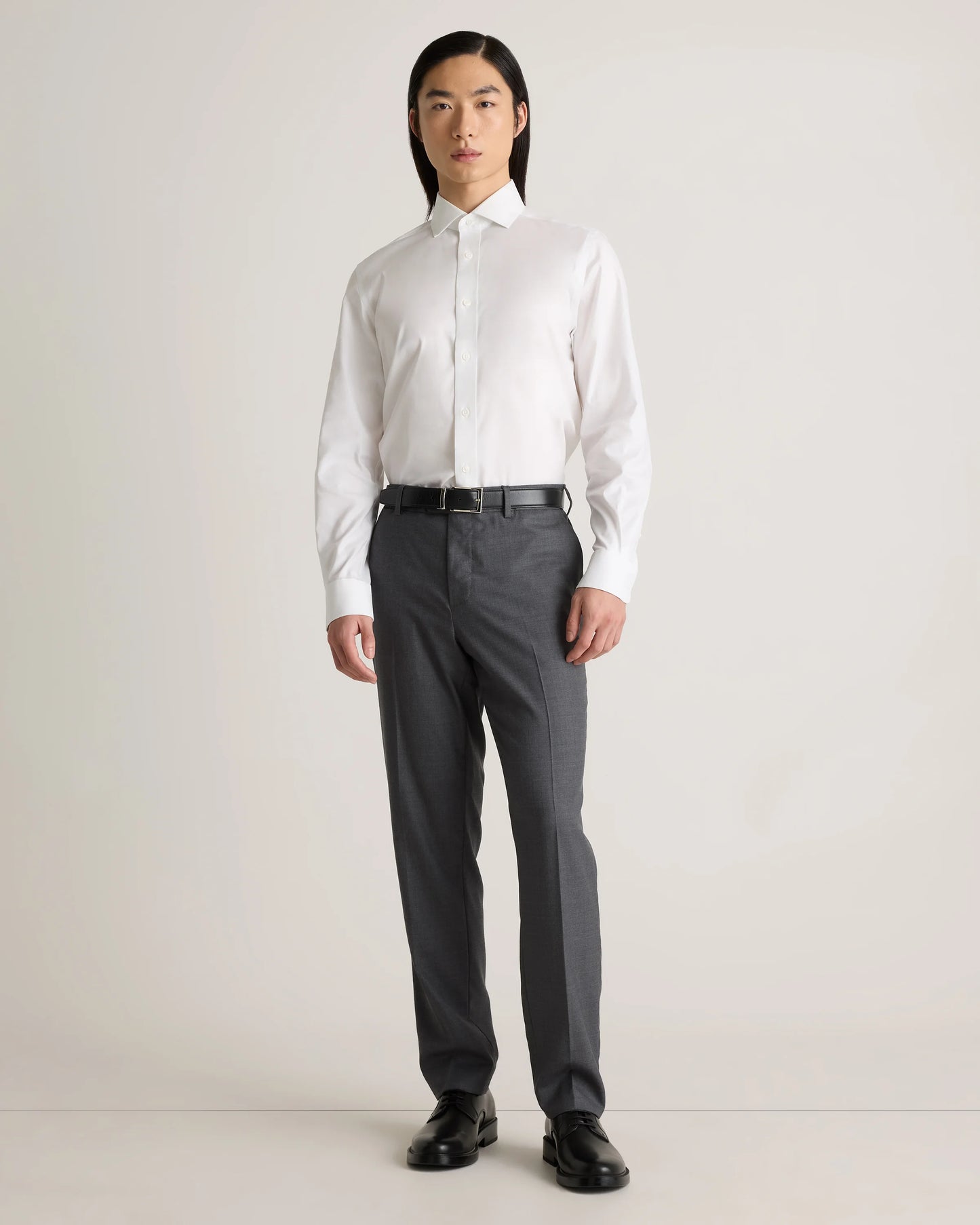 Organic Cotton Oxford Non-Iron Dress Shirt - S / Bold Black