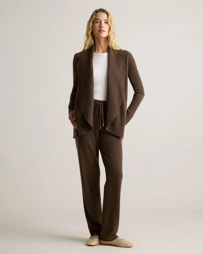 Mongolian Cashmere Open Cardigan Sweater - XS / Brown