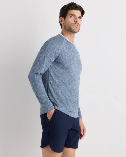 Mesh Performance Training Long Sleeve Tee - S / Heather Navy