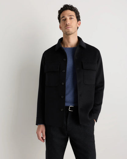 100% Mongolian Cashmere Double-Faced Shirt Jacket - S / Black