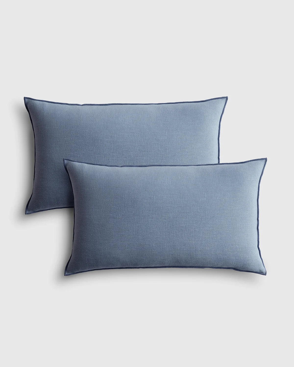 Contrast European Linen Pillow Cover (Set of 2) - 12x20 / Sage/Pine