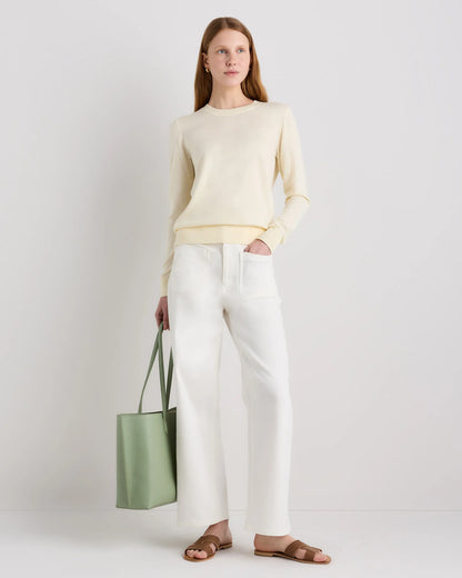 Lightweight Cotton Cashmere Crew Sweater - XS / Mountain Spring Blue