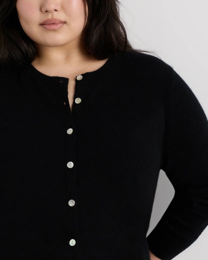 Mongolian Cashmere Cardigan Sweater - 1X / Ivory