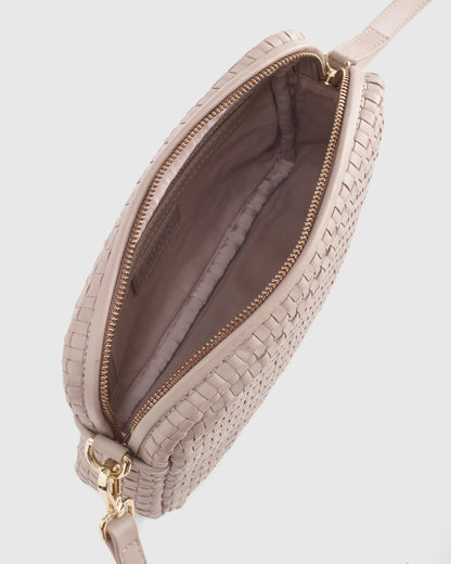 Italian Leather Handwoven Crossbody - One Size / Cognac