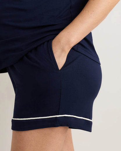 Bamboo Jersey Maternity Short Sleeve Pajama Set - XS / Wine Tasting Red