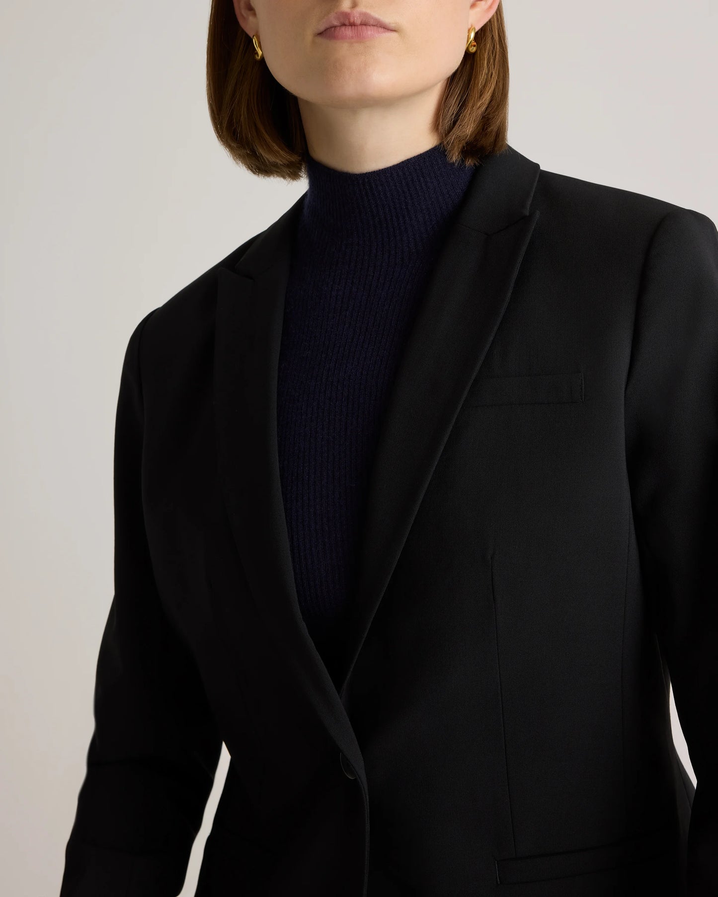 Italian Wool Tailored Blazer - XS / Navy